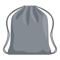 Gray drawstring backpack isolated on white background vector