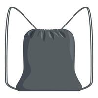 Gray backpack with drawstrings, convenient and stylish bag for everyday use vector