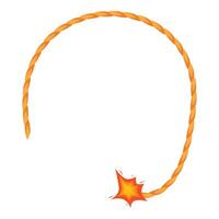 Burning fuse rope forming circle on white background vector