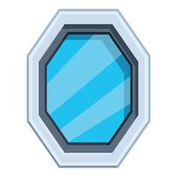 Octagon window frame showing blue sky reflecting on glass surface vector