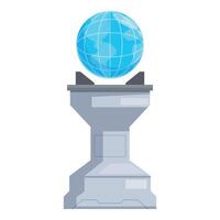 Interactive globe exhibit displaying earth on stand vector