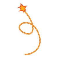 Burning fuse with star shape on fire representing danger and urgency vector