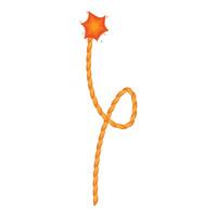 Burning fuse with orange star shape on white background vector