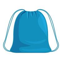 Blue drawstring backpack isolated on white background vector