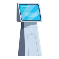Interactive kiosk showing information on touchscreen display vector