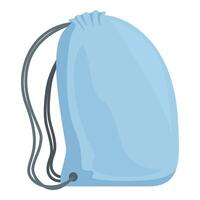 Light blue drawstring backpack isolated on white background vector