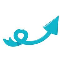 Twisted upward arrow pointing upwards representing growth and progress vector