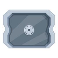 Futuristic metal panel showing a circular locking mechanism vector