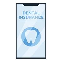 Dental insurance mobile app showing tooth icon for healthcare coverage vector