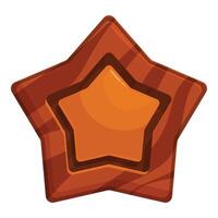 Orange star embracing a wooden star creating a unique symbol vector