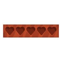 Wooden chocolate box with heart shaped pralines showing love and affection vector