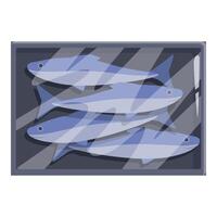Fresh packed fish in a plastic container ready for retail vector