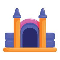 Inflatable bouncy castle representing a colorful fortress for children entertainment vector