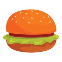 Delicious hamburger with lettuce and tomato on a sesame seed bun vector