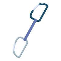 Climbing quickdraw with two carabiners and a sling connecting them vector