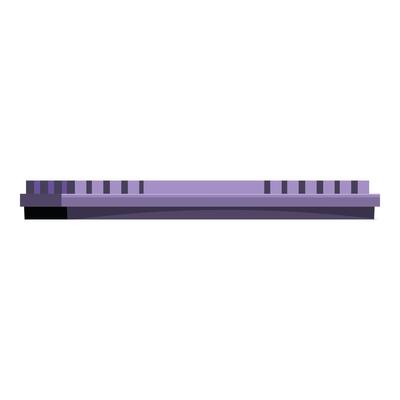 Purple pixel art keyboard showing typing area