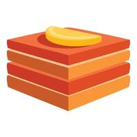 Delicious layered dessert with lemon slice topping vector