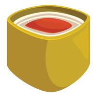Square sushi roll with filling showing featuring vibrant colors vector