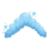 Cartoon style illustration of light blue soap suds creating an arch shape vector