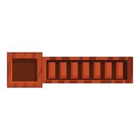Brown loading bar with square beginning progressing to the right vector