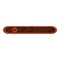 Empty wooden shelf hanging on white wall, showing wood grain and mounting hardware vector