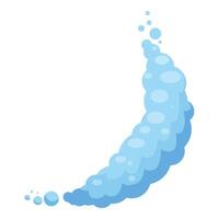 Crescent of light blue soap suds creating a relaxing spa atmosphere vector