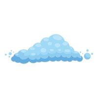 Cartoon soap suds with bubbles floating on white background vector