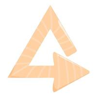 Beige recycling symbol with striped arrow pointing right vector