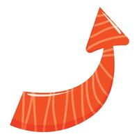 Curved upwards arrow pointing upward symbolizing growth vector