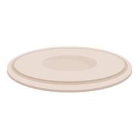 Empty round plate lying on white background vector