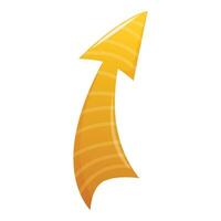 Golden arrow pointing up representing growth and success vector
