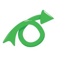 Green spiral arrow pointing right symbolizing progress and growth vector