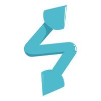 Blue zigzag flashing arrow pointing downward, delivering a clear message vector