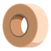 Roll of beige adhesive tape ready for shipping and packaging vector