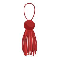 Red tassel hanging with decorative knot and elegant strands vector