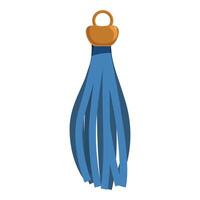 Blue tassel with golden attachment loop hanging gracefully vector