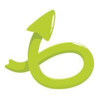 Green upward pointing arrow making a loop vector