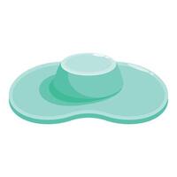 Elegant light green wide brimmed summer beach hat isolated on white vector