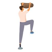 Man climbing rock using strength and determination in nature vector