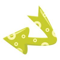 Green u turn arrow with circles pointing left and down vector