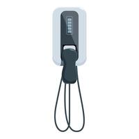 Electric vehicle charger displaying charging status on a white background vector