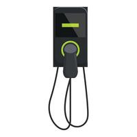 Electric vehicle charger displaying charging status on a white background vector