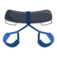 Climbing harness protecting climbers during ascent on rock face vector