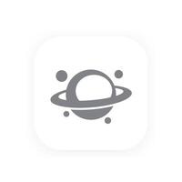 Planet with asteroid belt icon, saturn, astronomy, space exploration vector