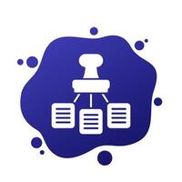 notary icon with documents and a stamp vector