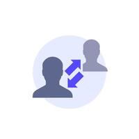 turnover icon with employee, vector