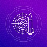 radar, ballistic missile detection icon, line vector