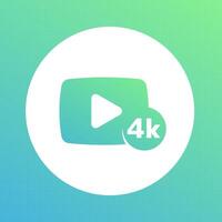 4K content icon, sign isolated over white, illustration vector
