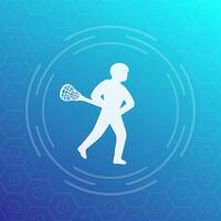 Lacrosse player icon vector
