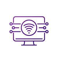 Wi-fi connection line icon, vector